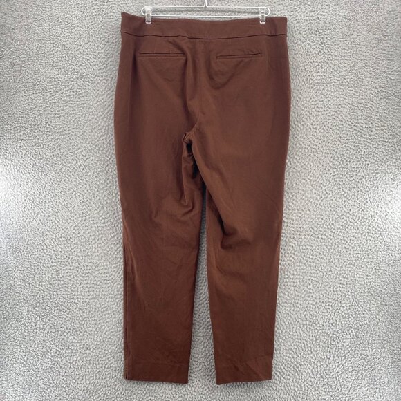 Talbots Pants Womens 16 Chatham Brown Ankle Stretch Skinny Leg Pockets Everyday - Picture 3 of 12